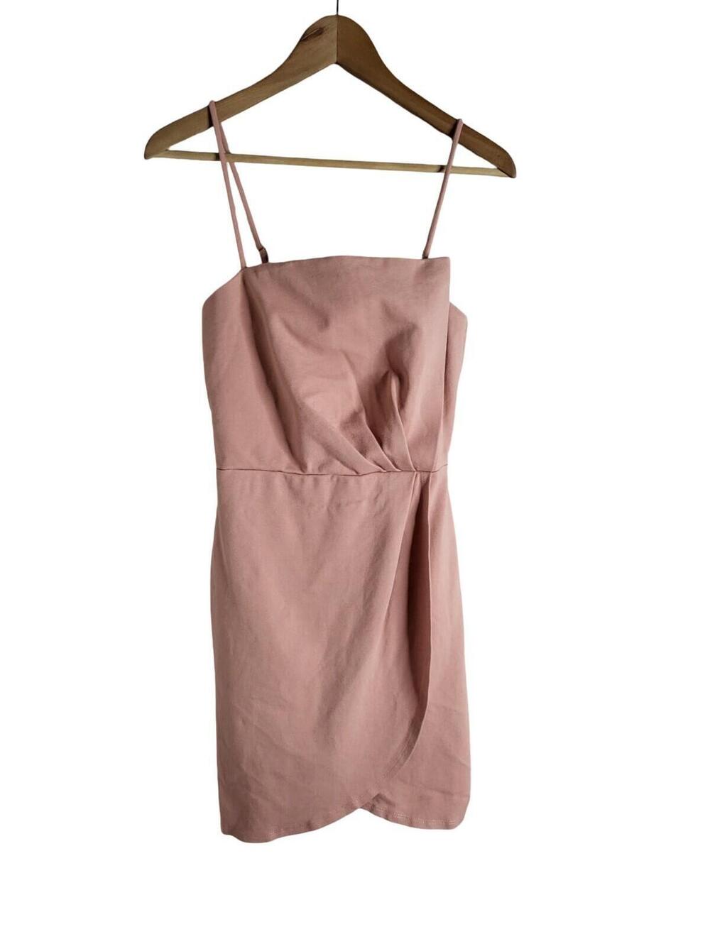 Lulus Drinks On Me Mauve Pink Sleeveless Pleated Bodycon Dress Size Medium